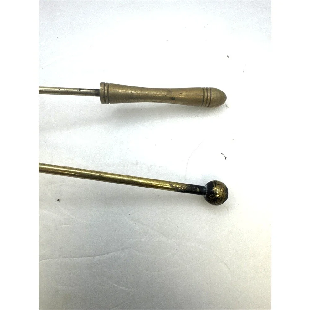 VTG  Brass 9 & 8 In Candle Snuffers Set of 2 Hinged Bell Candle Extinguishers